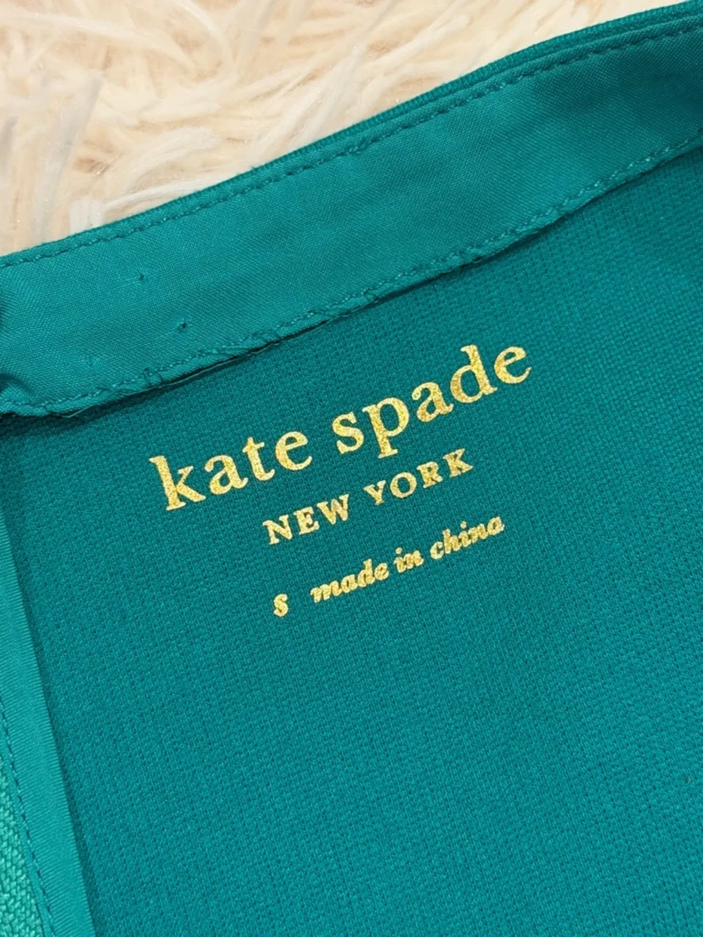 Kate Spade Colorblock Ponte Fiorella Dress Small Emerald‎ Green Navy Fit & Flare